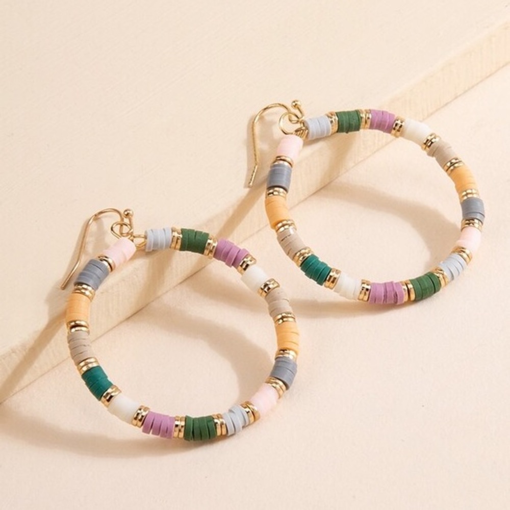 NWT Beaded Hoop Earrings